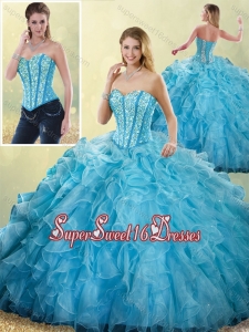 Cute Sweetheart Ball Gown Detachable Sweet Sixteen Dresses with Beading