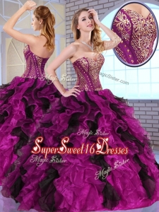2016 Quinceanera Dresses Ball Gown Sweet 16 Dresses with Appliques and Ruffles