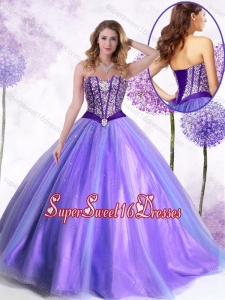 2016 New Arrivals Ball Gown Lavender 15th Birthday Party Dresses with Beading