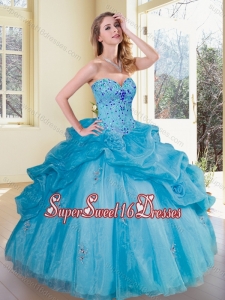 2016 Modern Sweetheart Pick Ups and Appliques Quinceanera Gowns
