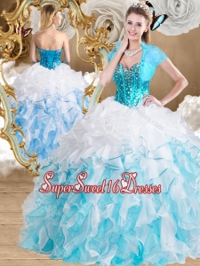 Beautiful Ball Gown Sweetheart Cheap Sweet Sixteen Gowns with Beading and Ruffles