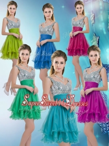 Pretty Straps Short Dama Dresses with Sequins for Fall
