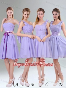 Classical Lavender Princess Mini Length Dama Dress with Ruching