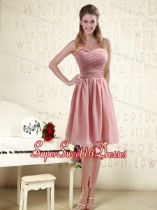 Fitted Sweetheart Empire Chiffon Dama Dresses with Ruching