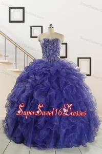 2015 Pretty Sweetheart Quinceanera Dresses with Sequins and Ruffles
