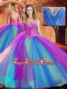 Fashionable V Neck Quinceanera Dresses with Beading