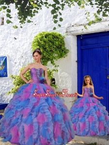 Most Popular Beading and Ruffles Multi-color Princesita Dress for 2015