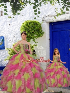 Top Designer Beading and Ruffles Multi-color Princesita Dress