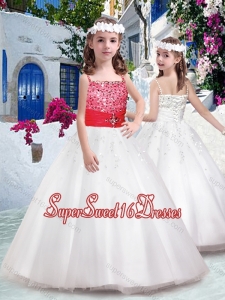 Perfect Spaghetti Straps Flower Girl Dresses with Appliques and Beading