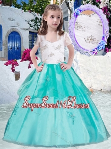 Gorgeous Straps Little Girl Pageant Dresses with Appliques and Beading