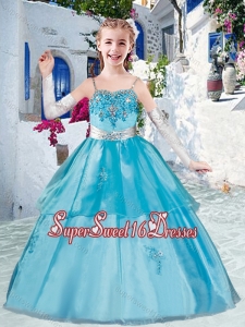 Lovely Spaghetti Straps Mini Quinceanera Dress with Appliques and Beading