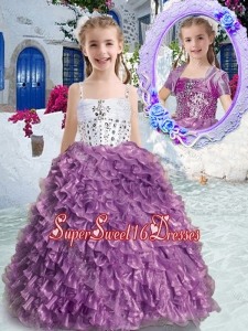 New Arrivals Spaghetti Straps Beading and Ruffles Little Girl Pageant Dresses