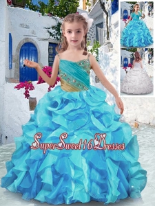 Wonderful Spaghetti Straps Mini Quinceanera Dresses with Beading and Ruffles