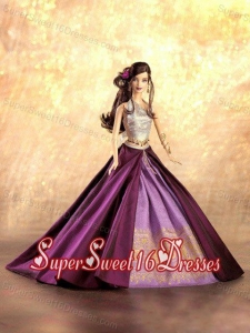 New Fashion Princess Purple Dress Gown for Barbie Doll