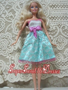 Fashion Princess Handmade Dress With Beading Knee-length Made to Fit the Barbie Doll