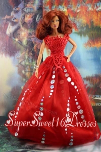 The Most Amazing Red Dress with Sequins Made To Fit The Barbie Doll