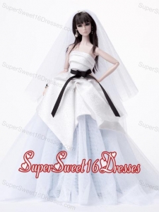 Fashion Handmade Barbie White Tulle Wedding Dress For Barbie Doll
