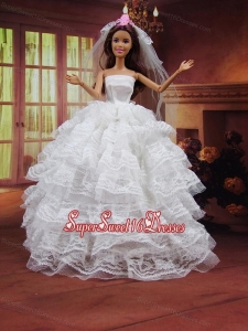 Romantic Wedding Dress To Barbie Doll With Ruffled Layers