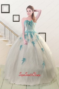 Cheap Appliques Sweetheart Quinceanera Dresses for 2015