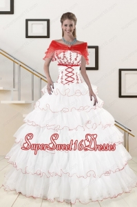 Pretty Ruffeld Layers 2015 Quinceanera Dresses with Strapless