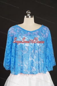 2014 Blue Beading Lace Hot Sale Wraps for Wedding Party