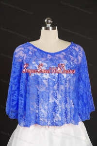 Royal Blue Beading Lace Hot Sale Wraps for 2014