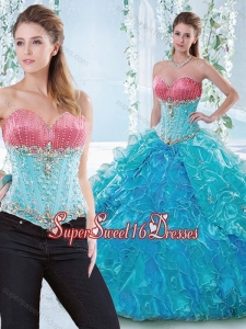 Exclusive Beaded Bodice and Ruffled Sweet 16 Dress in Organza