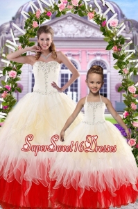 2015 Ball Gown Multi Color Princesita Dress with Beading and Ruffles