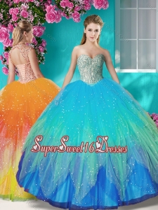 Fashionable Beaded and Applique Quinceanera Dress in Multi Color