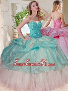 Gorgeous Beaded Bodice and Applique Big Puffy Sweet Sixteen Dress for 2016