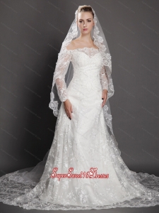 Royal Lace Appliques Tulle Bridal Veil