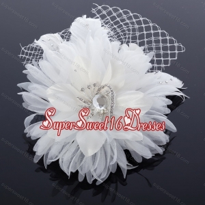 Elegant White Taffeta/Tulle Wedding Fascinators Hair Flower