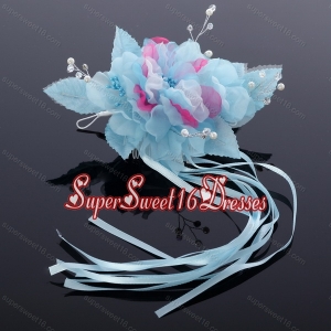 Fashionable Pearl White and Blue Fascinators Hair Combs