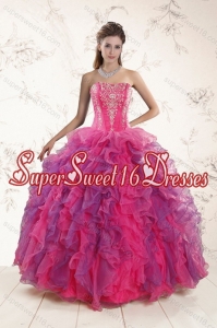 Custom Made 2015 Multi Color Ruffles and Appliques Quince Dresses
