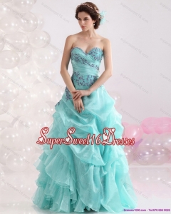 2015 Simple Sweetheart Floor Length Quinceanera Dresses with Appliques