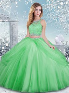 New Style Sleeveless Floor Length Beading and Lace Clasp Handle Quinceanera Dresses with