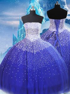 Superior Sleeveless Lace Up Floor Length Beading 15 Quinceanera Dress