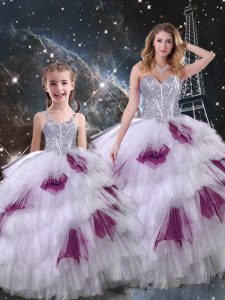 Free and Easy Multi-color Sleeveless Organza Lace Up Quinceanera Dresses for Military Ball and Sweet 16 and Quinceanera