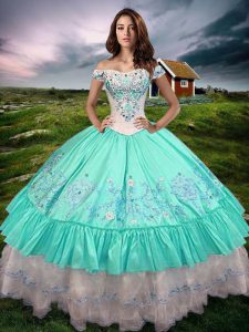 Captivating Sleeveless Lace Up Floor Length Beading and Embroidery and Ruffled Layers 15th Birthday Dress
