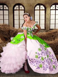 Amazing Multi-color Sleeveless Taffeta Lace Up Quinceanera Gown for Military Ball and Sweet 16 and Quinceanera