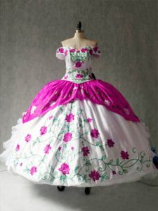 Custom Made Floor Length Multi-color Quinceanera Gowns Organza and Taffeta Cap Sleeves Embroidery and Ruffles