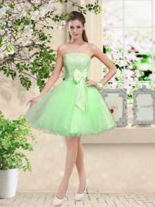 Affordable Organza Lace Up Off The Shoulder Sleeveless Knee Length Quinceanera Court Dresses Lace and Belt