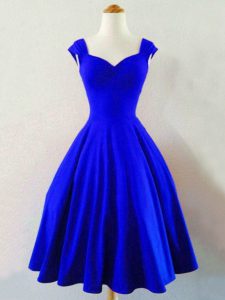 Traditional Sleeveless Ruching Lace Up Quinceanera Court of Honor Dress