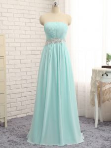Customized Appliques and Ruching Dama Dress for Quinceanera Apple Green Zipper Sleeveless Floor Length
