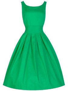 Flirting Green Sleeveless Taffeta Lace Up Dama Dress for Prom and Party and Wedding Party
