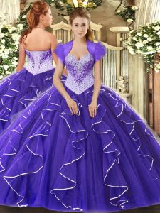 Tulle Cap Sleeves Floor Length Sweet 16 Quinceanera Dress and Beading