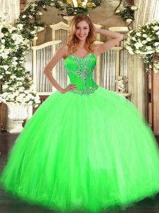 Traditional Floor Length Ball Gown Prom Dress Sweetheart Sleeveless Lace Up