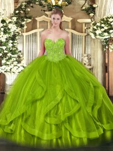 Floor Length Ball Gowns Sleeveless Quinceanera Dresses Lace Up