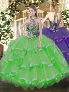 Glorious Floor Length Ball Gowns Sleeveless Quince Ball Gowns Lace Up