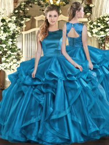 Sleeveless Ruffles Lace Up Ball Gown Prom Dress